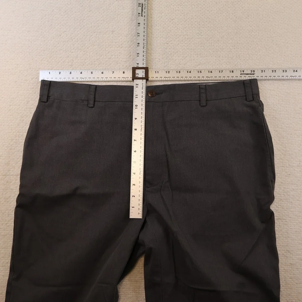 Orvis Mens 40x25 Chino Pants Gray Flat Front Cotton Hemmed 2JKF 687278